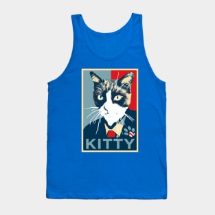 Cat running for president (Obama Hope logo) Tank Top